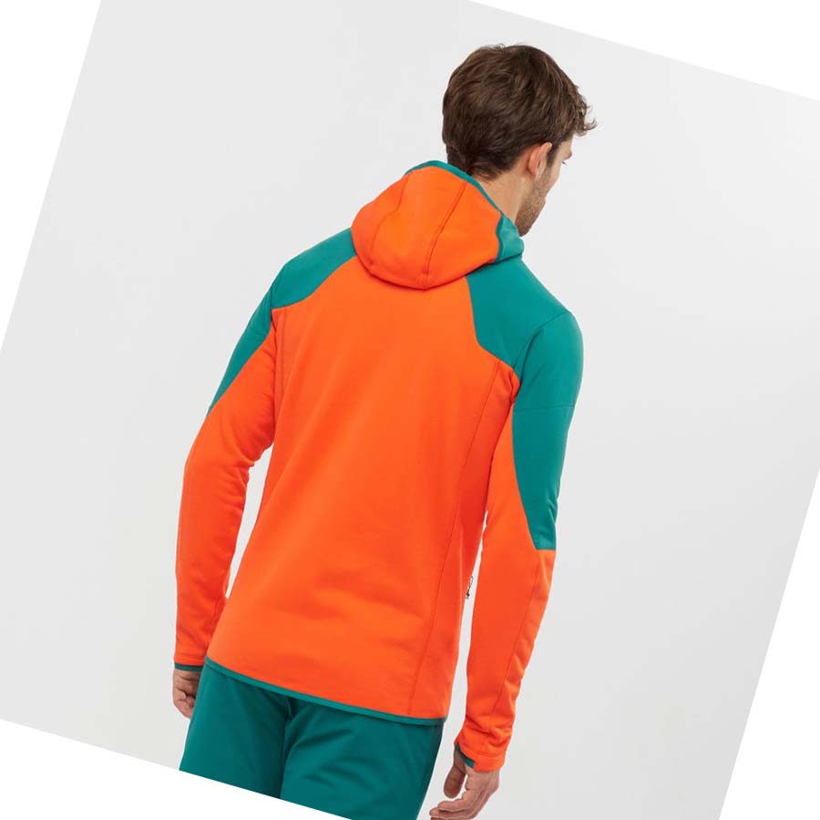 Salomon OUTLINE WARM HYBRID Erkek Kapüşonlu Sweatshirt Yeşil | TR 3212DFM